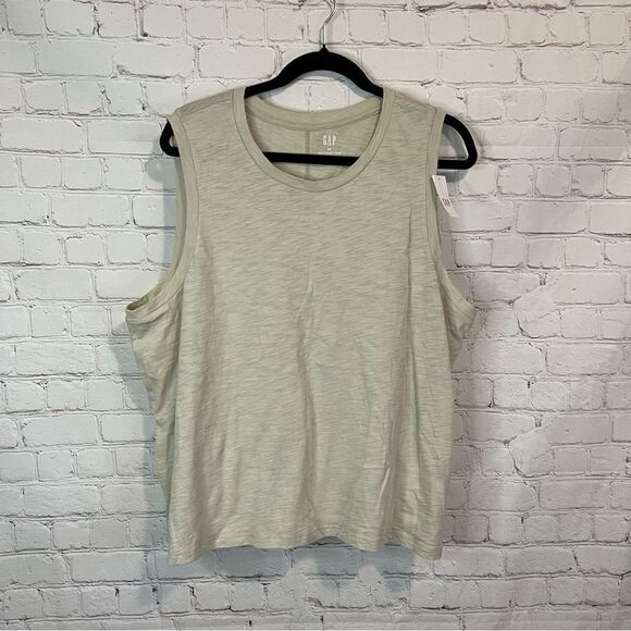Gap Heathered Cream Tank Top size XXL new with tags - Picture 1 of 5